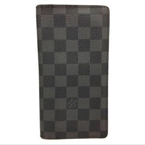 Authentic Louis Vuitton Damier Graphite  Long Wallet Purse/TA2172.